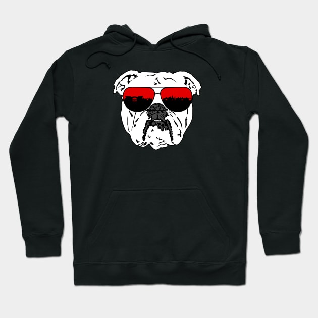 Bulldog with Athens Skyline Hoodie by ilrokery